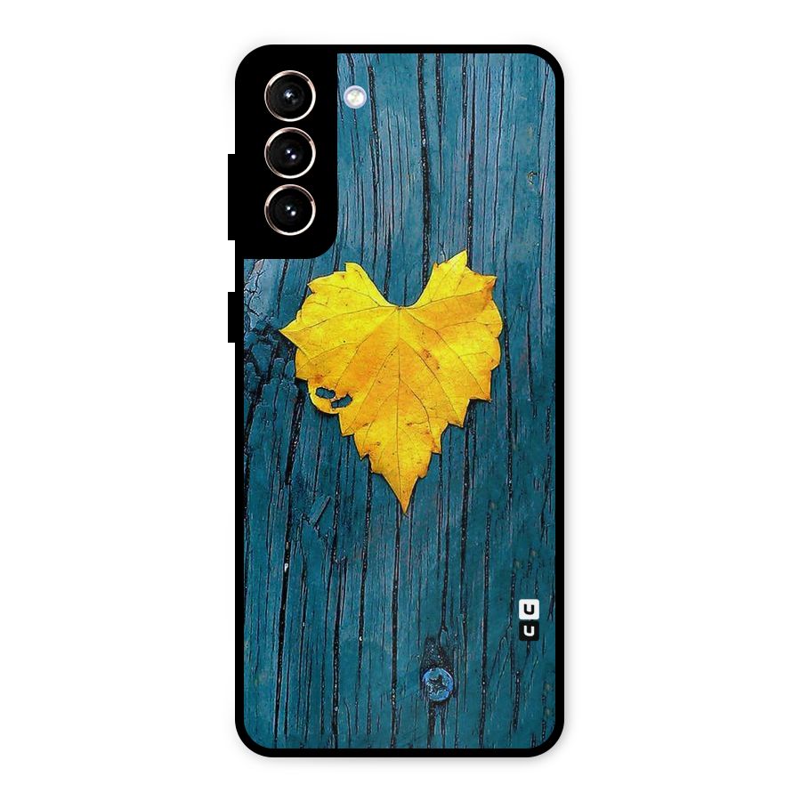 Yellow Leaf Metal Back Case for Galaxy S21 Plus