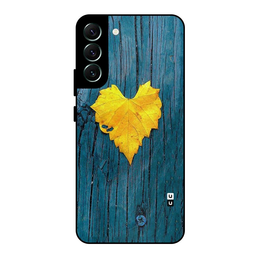 Yellow Leaf Metal Back Case for Galaxy S22 Plus 5G