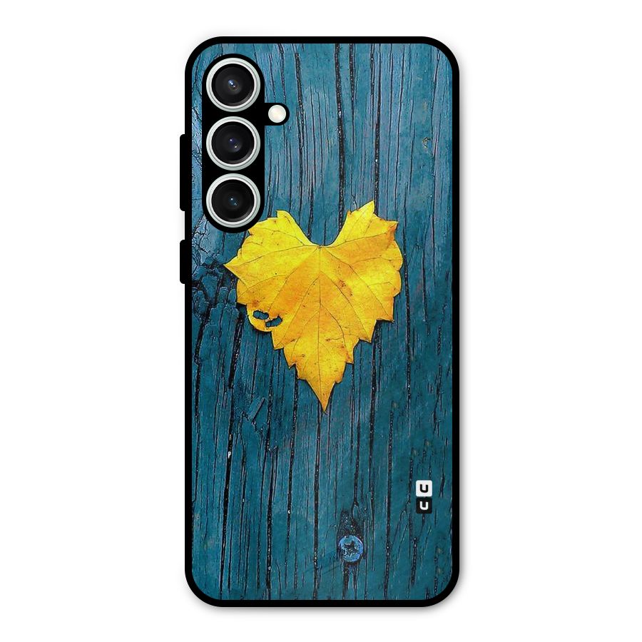 Yellow Leaf Metal Back Case for Galaxy S23 FE