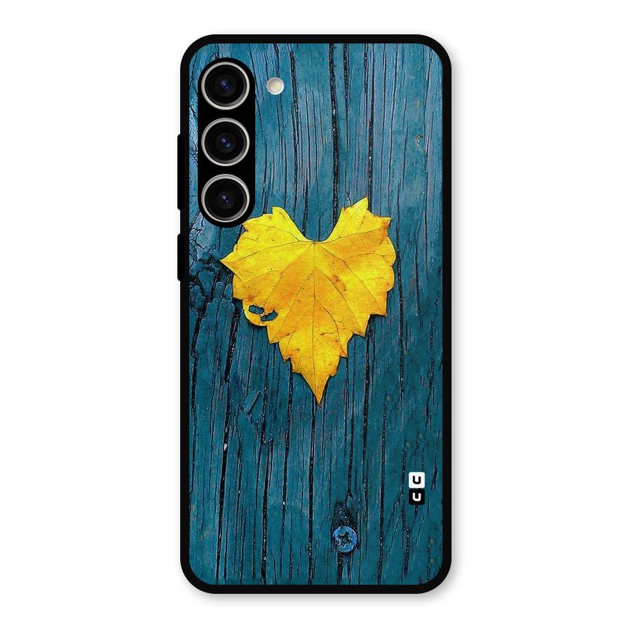 Yellow Leaf Metal Back Case for Galaxy S23 Plus