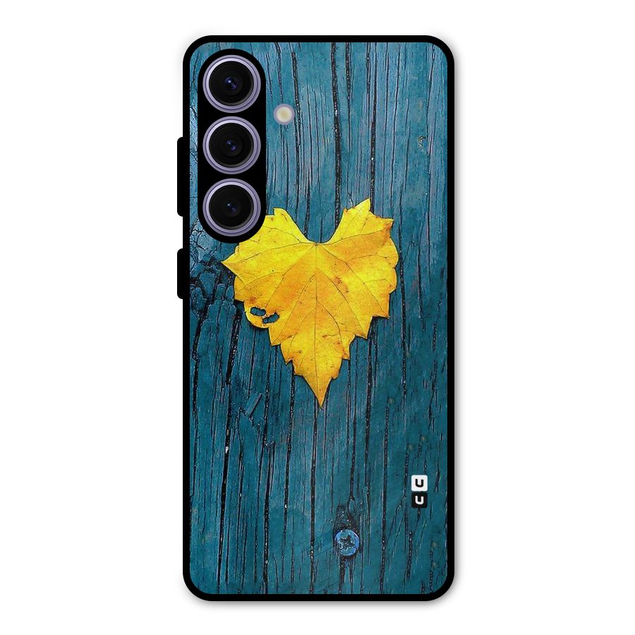 Yellow Leaf Metal Back Case for Galaxy S24