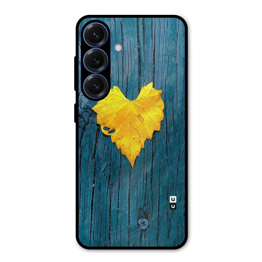 Yellow Leaf Metal Back Case for Galaxy S25