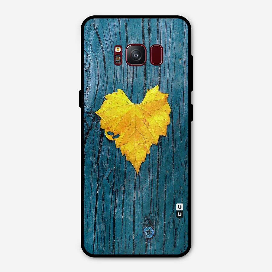 Yellow Leaf Metal Back Case for Galaxy S8