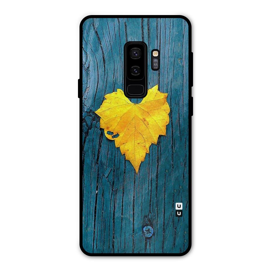 Yellow Leaf Metal Back Case for Galaxy S9 Plus