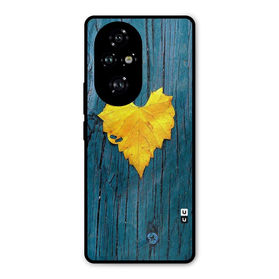 Yellow Leaf Metal Back Case for Honor 200 Pro