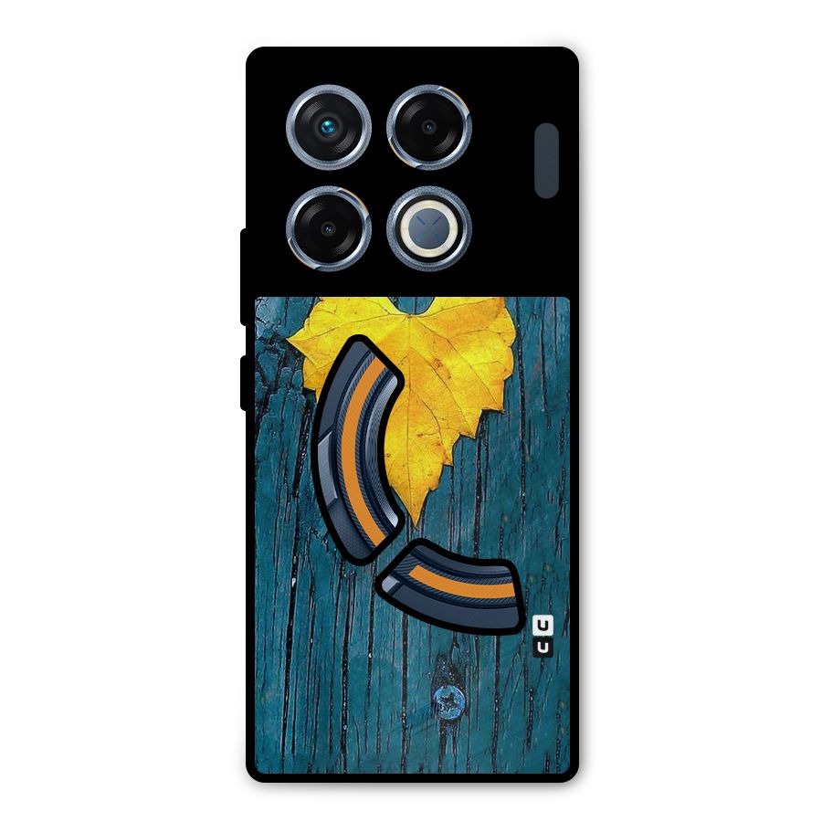 Yellow Leaf Metal Back Case for Infinix GT 20 Pro