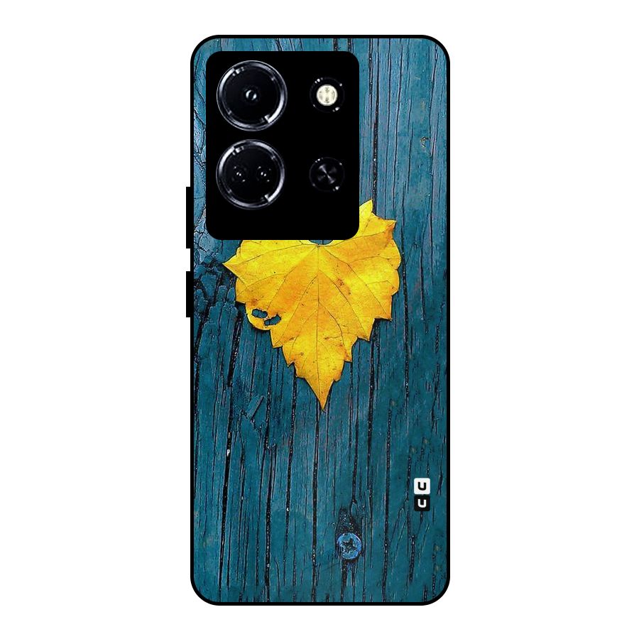 Yellow Leaf Metal Back Case for Infinix Note 30 5G
