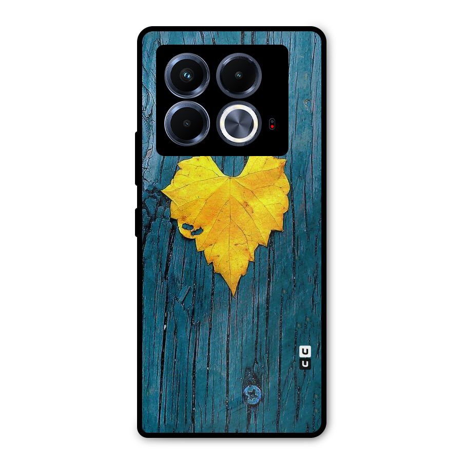 Yellow Leaf Metal Back Case for Infinix Note 40 5G