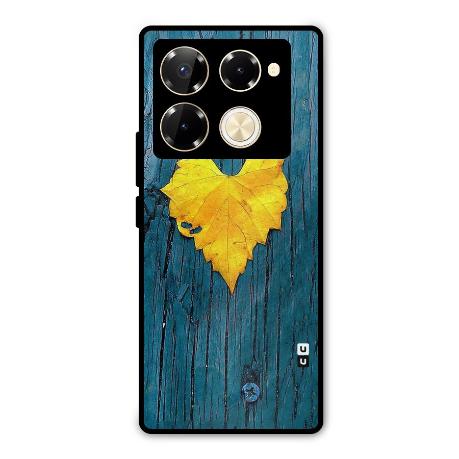 Yellow Leaf Metal Back Case for Infinix Note 40 Pro Plus