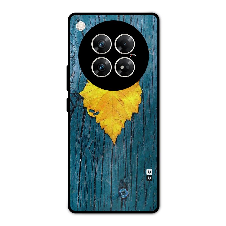 Yellow Leaf Metal Back Case for Infinix Zero 40 5G