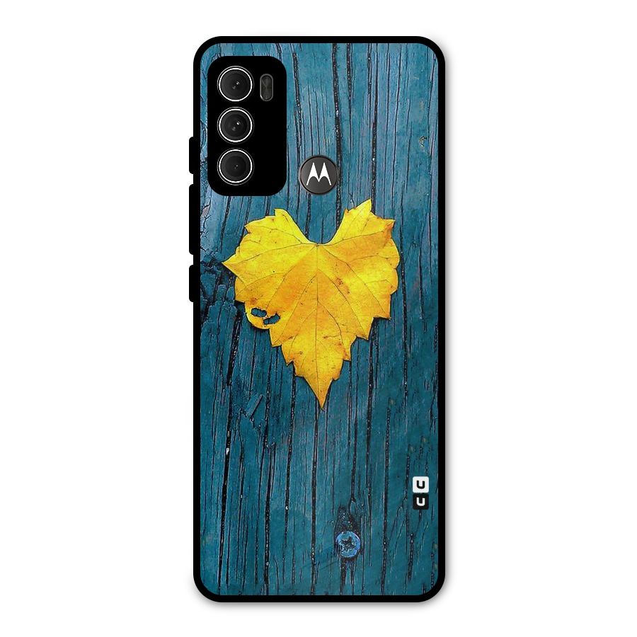 Yellow Leaf Metal Back Case for Moto G60