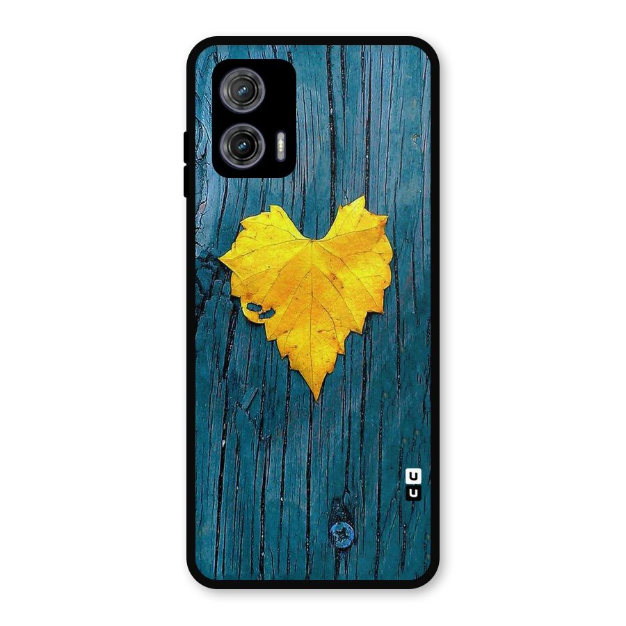 Yellow Leaf Metal Back Case for Moto G73