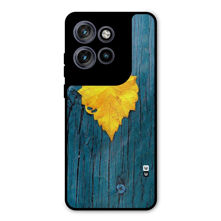 Yellow Leaf Metal Back Case for Motorola Edge 50 Neo