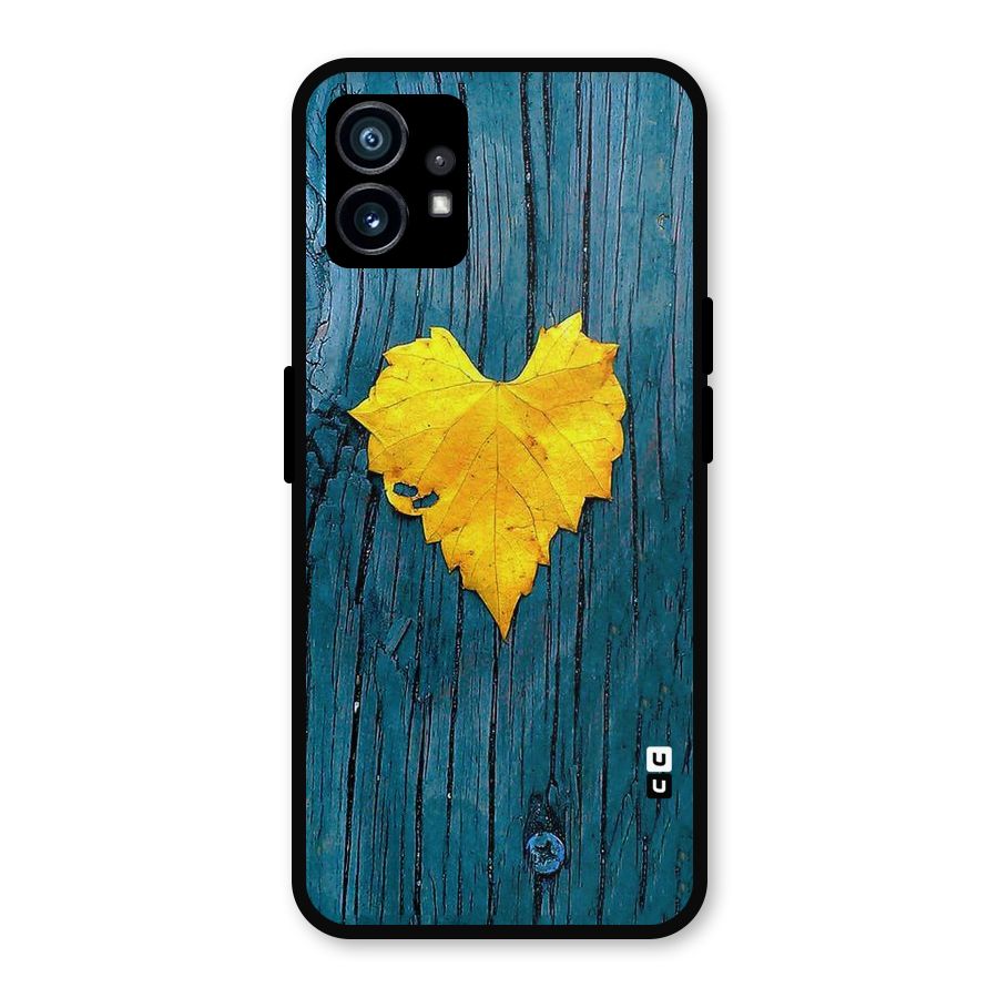 Yellow Leaf Metal Back Case for Nothing Phone 1