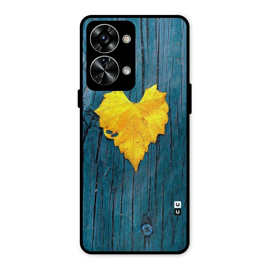 Yellow Leaf Metal Back Case for OnePlus Nord 2T