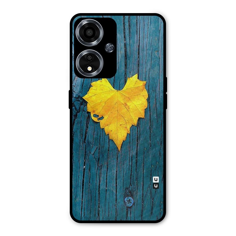 Yellow Leaf Metal Back Case for Oppo A59