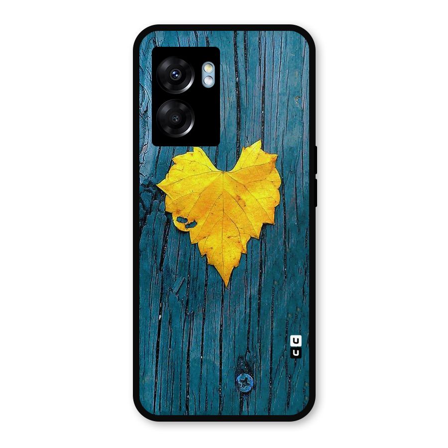 Yellow Leaf Metal Back Case for Oppo K10 (5G)