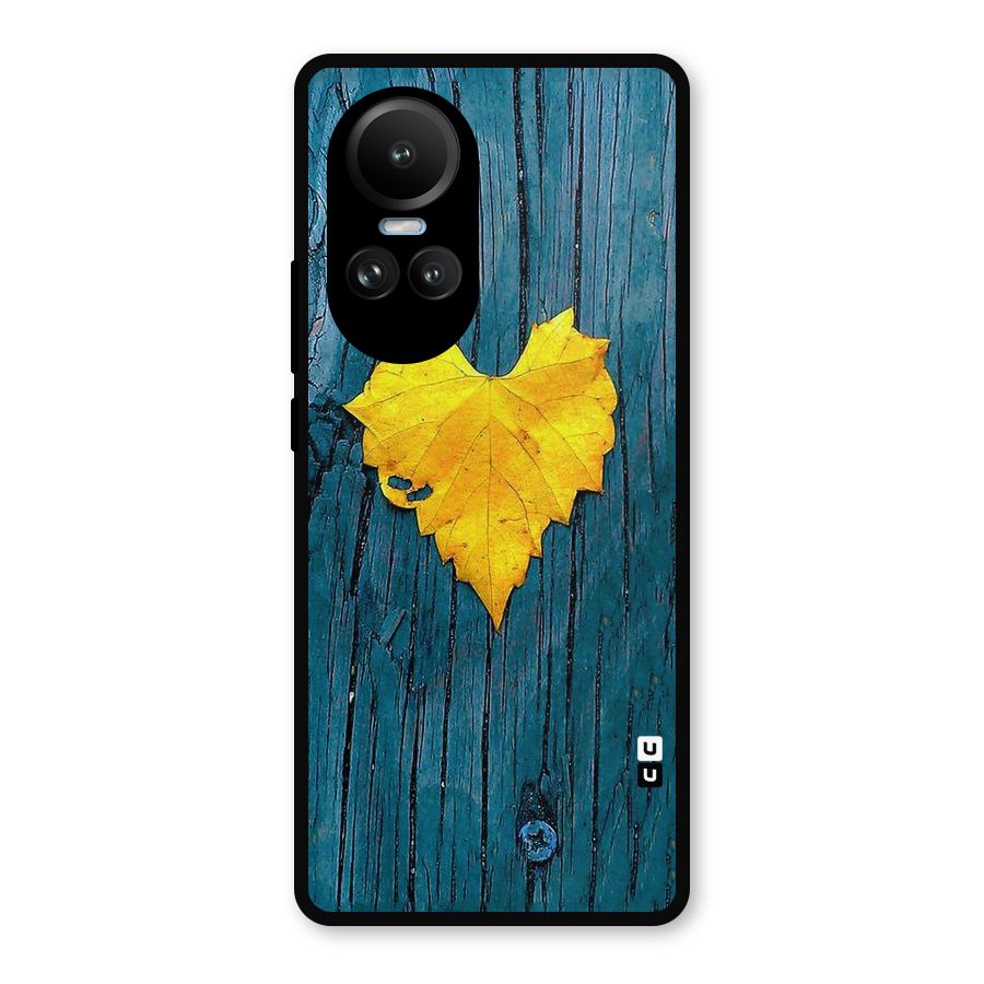 Yellow Leaf Metal Back Case for Oppo Reno10 Pro