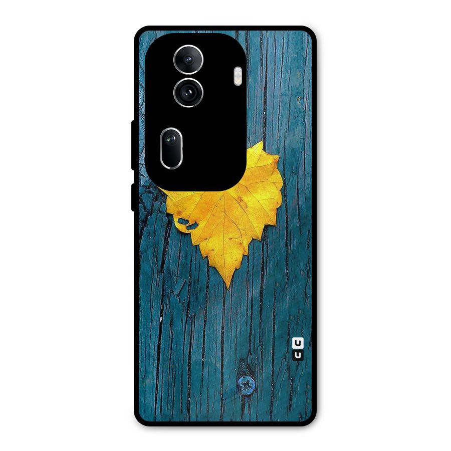 Yellow Leaf Metal Back Case for Oppo Reno11 Pro 5G