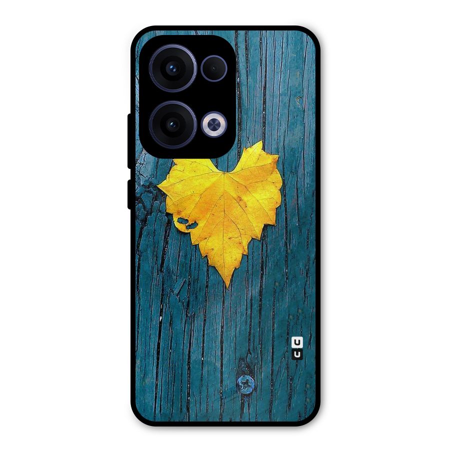 Yellow Leaf Metal Back Case for Oppo Reno13