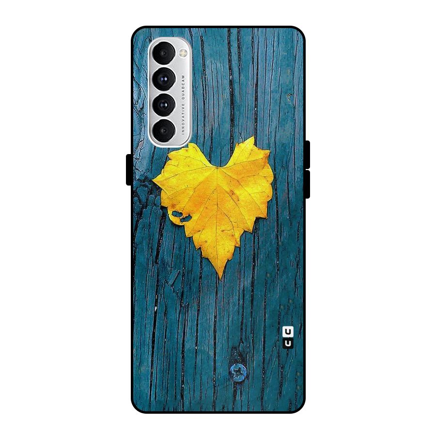 Yellow Leaf Metal Back Case for Oppo Reno4 Pro