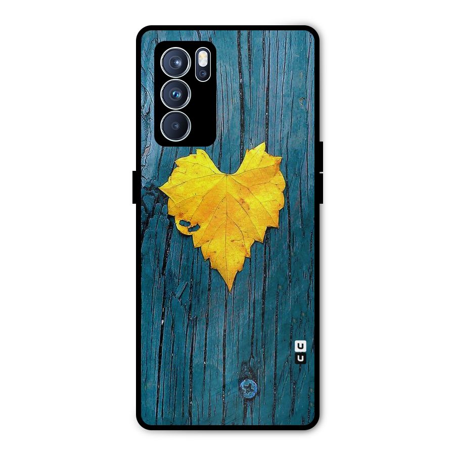 Yellow Leaf Metal Back Case for Oppo Reno6 Pro 5G