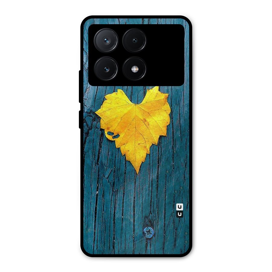 Yellow Leaf Metal Back Case for Poco X6 Pro