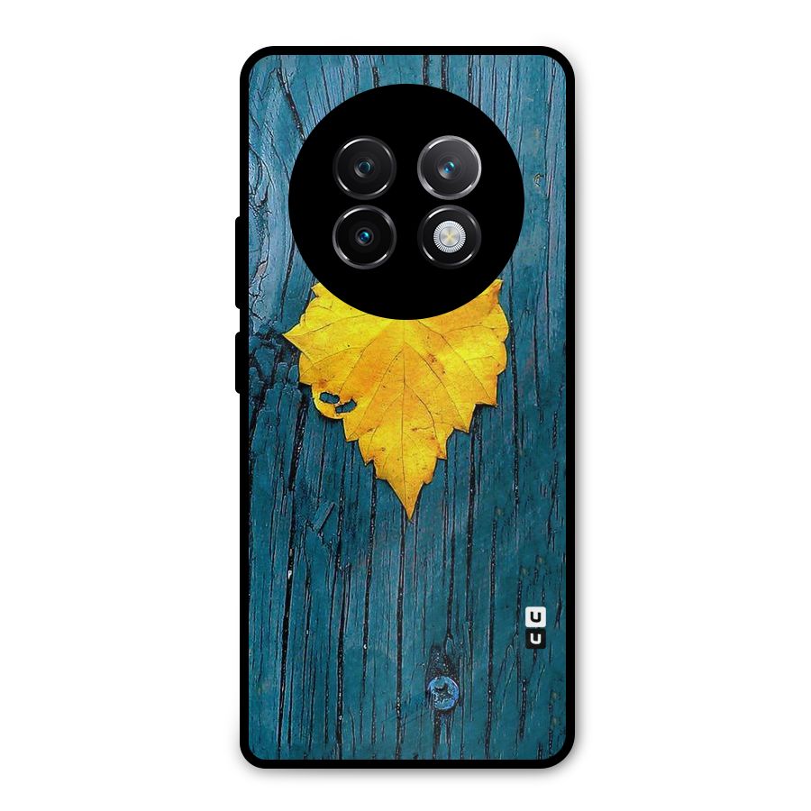 Yellow Leaf Metal Back Case for Realme 13 Plus