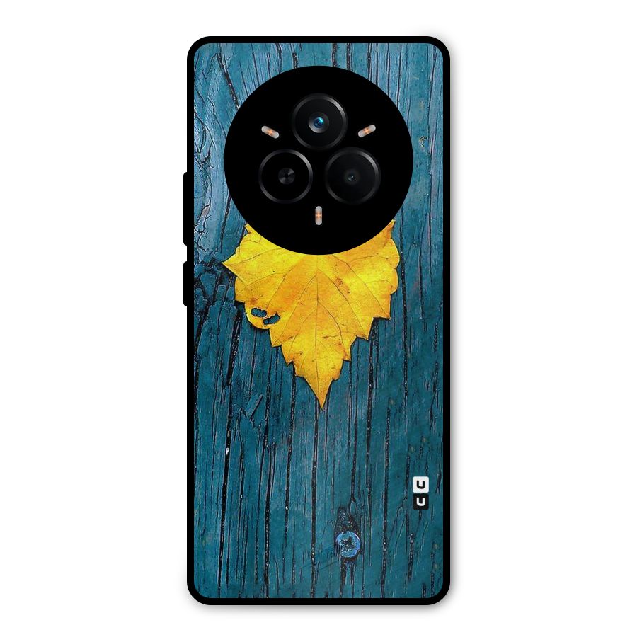 Yellow Leaf Metal Back Case for Realme 14 Pro