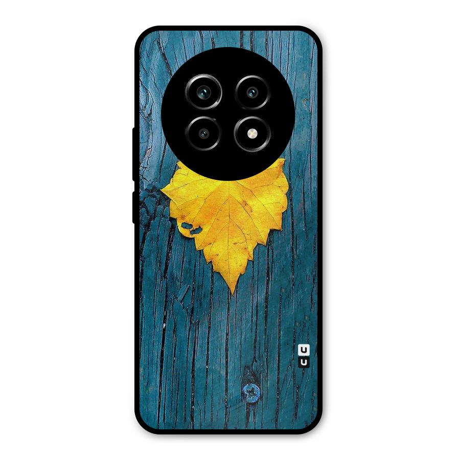 Yellow Leaf Metal Back Case for Realme 14 Pro Lite