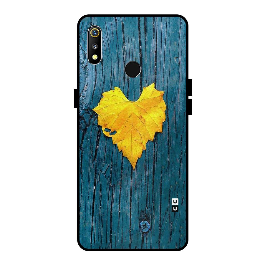 Yellow Leaf Metal Back Case for Realme 3i