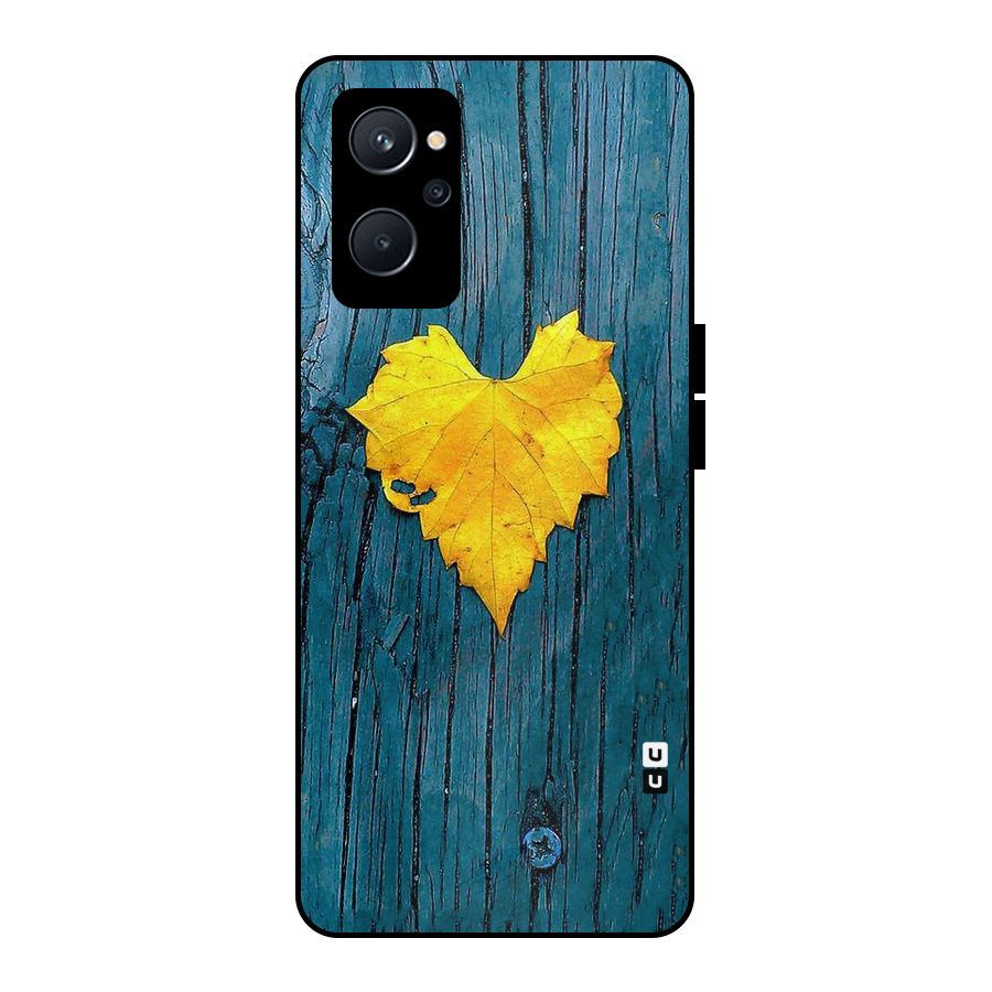 Yellow Leaf Metal Back Case for Realme 9i 5G