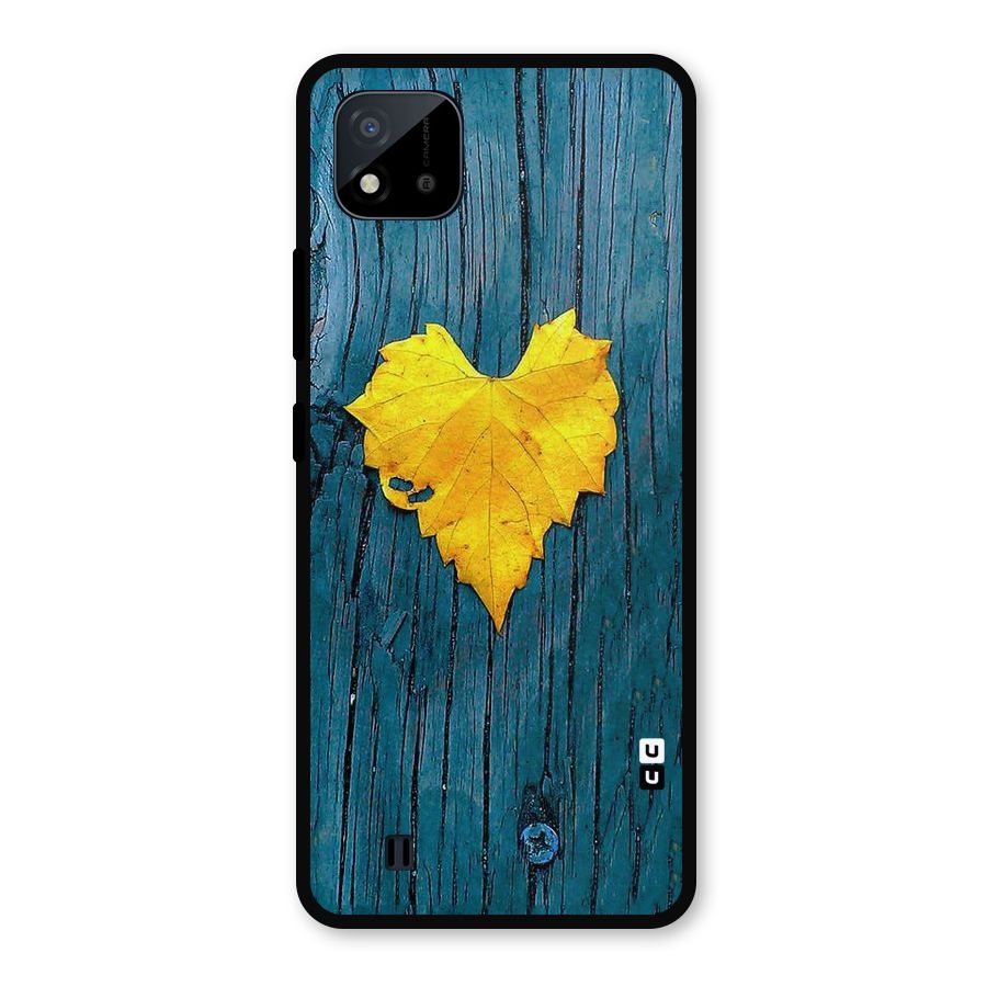 Yellow Leaf Metal Back Case for Realme C11 2021