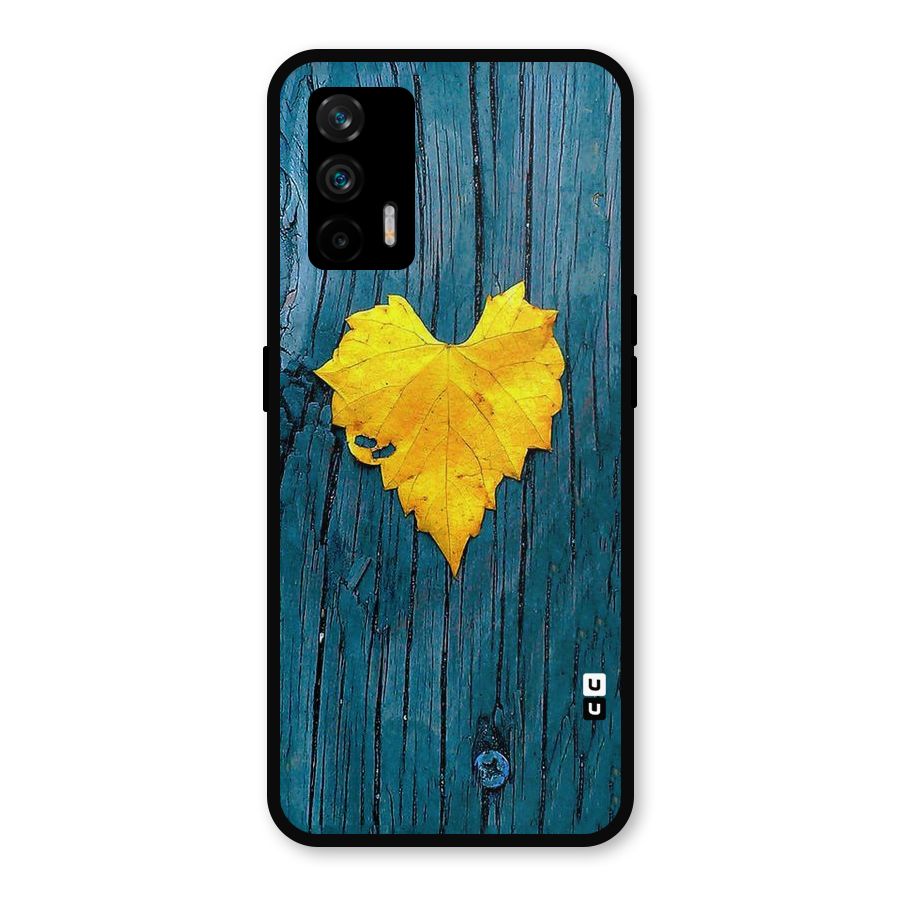 Yellow Leaf Metal Back Case for Realme GT 5G