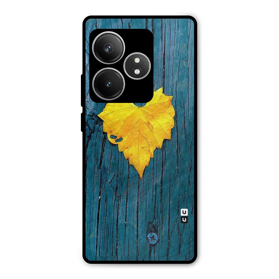 Yellow Leaf Metal Back Case for Realme GT 6T