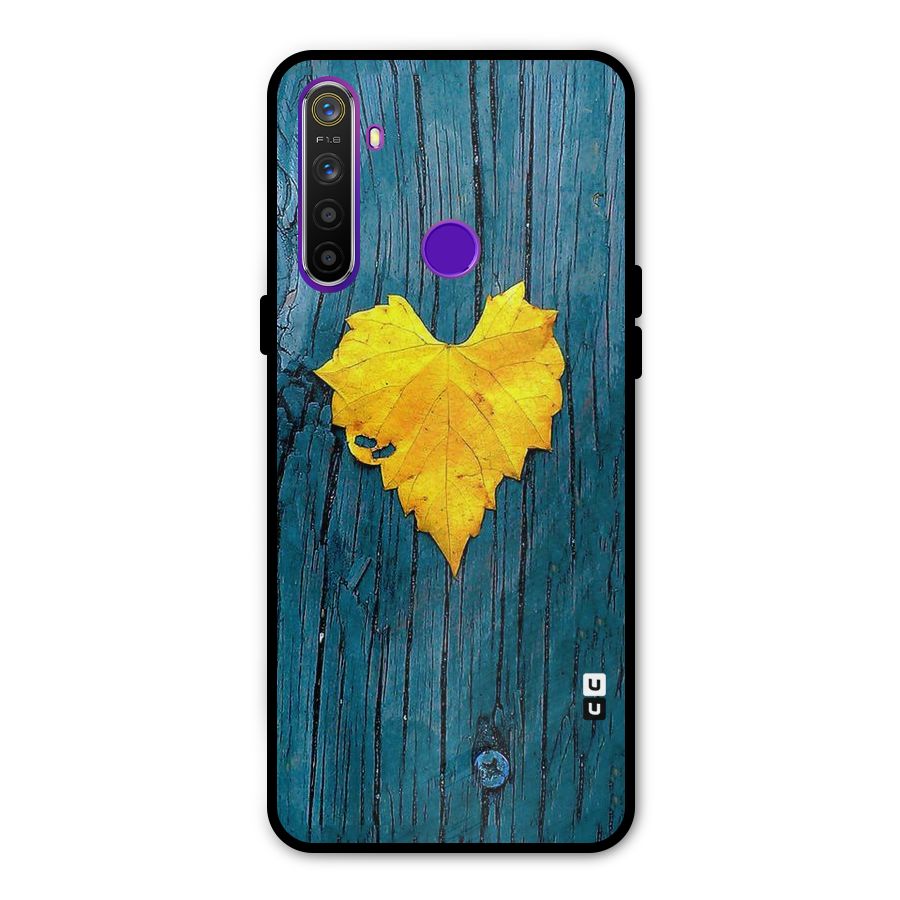 Yellow Leaf Metal Back Case for Realme Narzo 10
