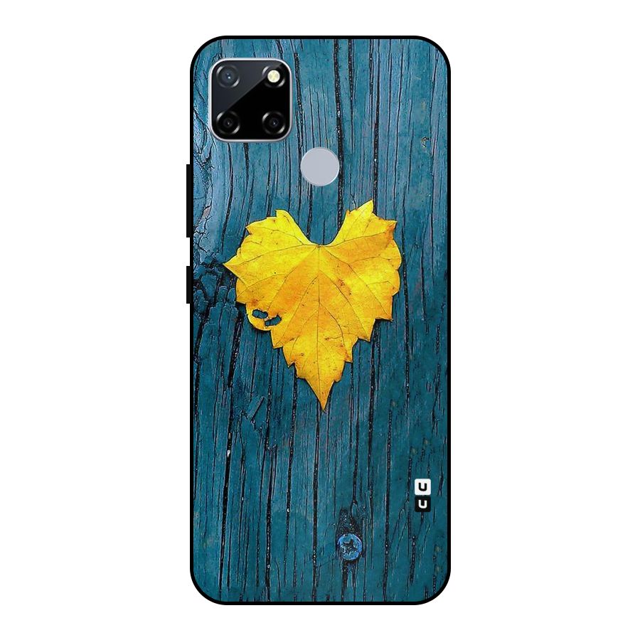 Yellow Leaf Metal Back Case for Realme Narzo 20
