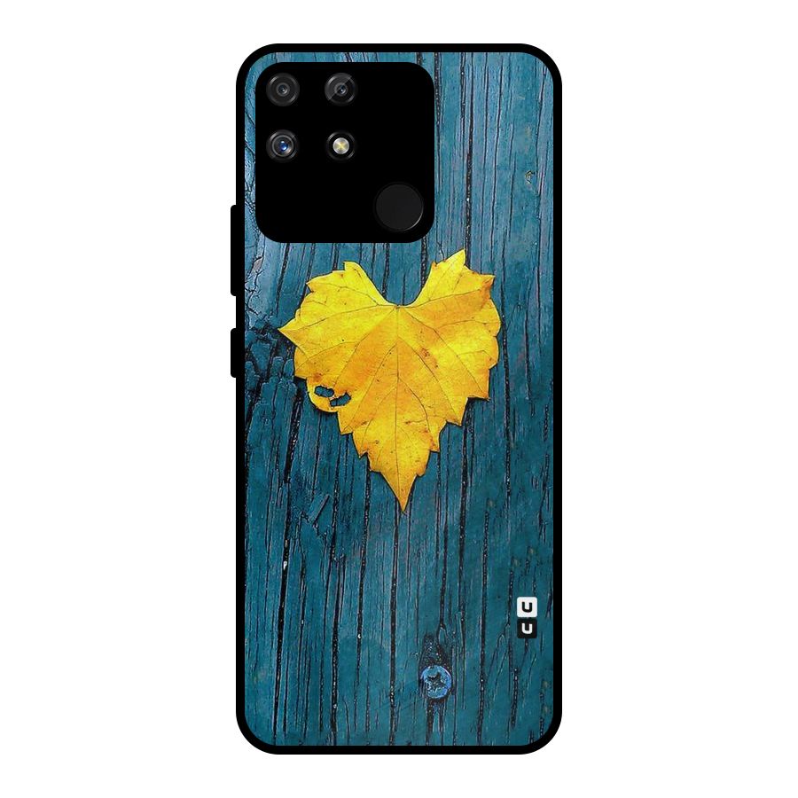 Yellow Leaf Metal Back Case for Realme Narzo 50A