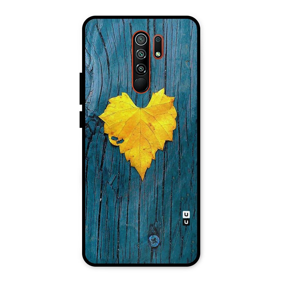 Yellow Leaf Metal Back Case for Redmi 9 Prime