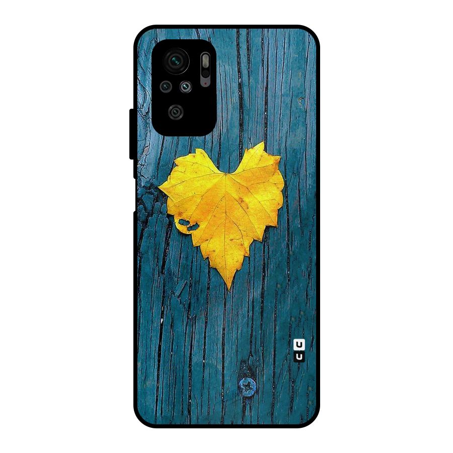 Yellow Leaf Metal Back Case for Redmi Note 10S