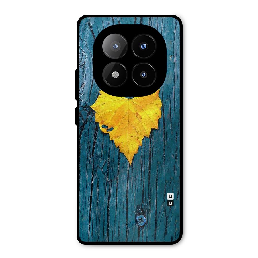 Yellow Leaf Metal Back Case for Redmi Note 14 Pro Plus 5G