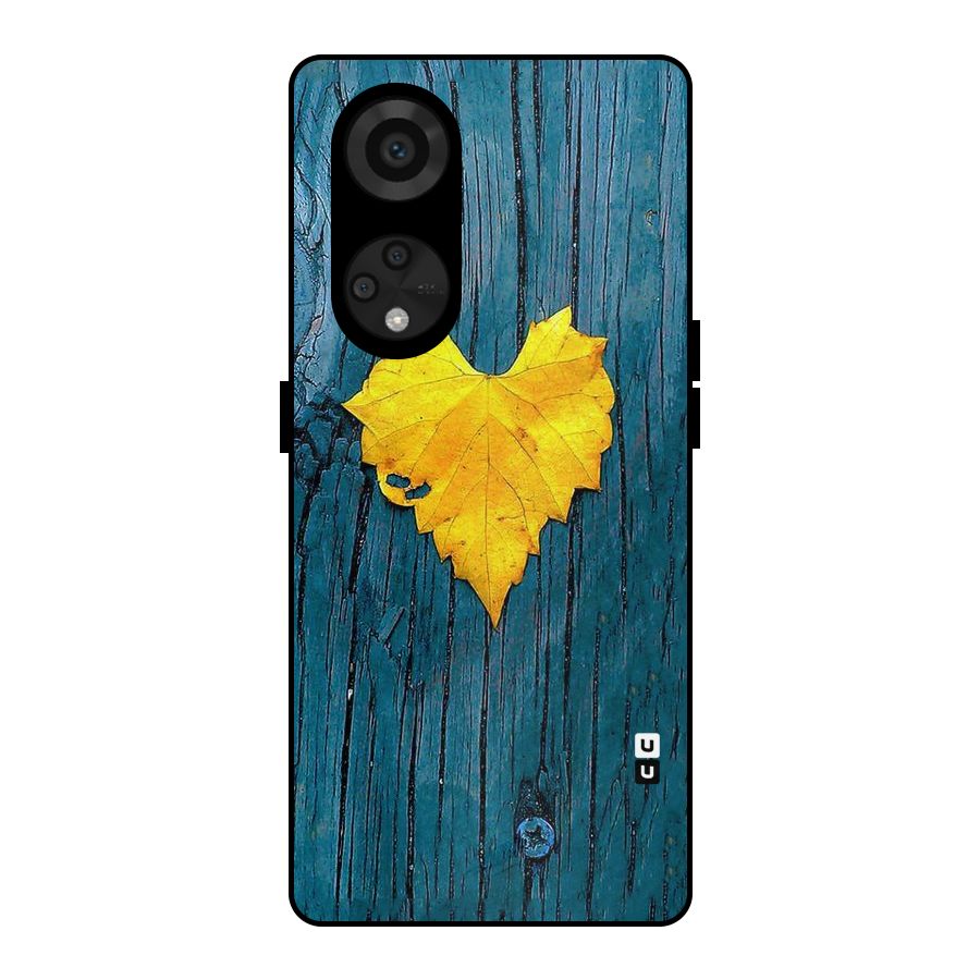 Yellow Leaf Metal Back Case for Reno8 T 5G