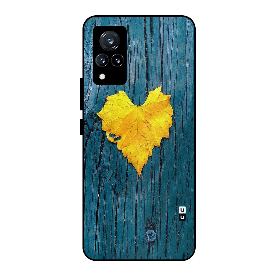 Yellow Leaf Metal Back Case for Vivo V21 5G