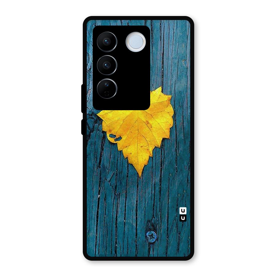 Yellow Leaf Metal Back Case for Vivo V27