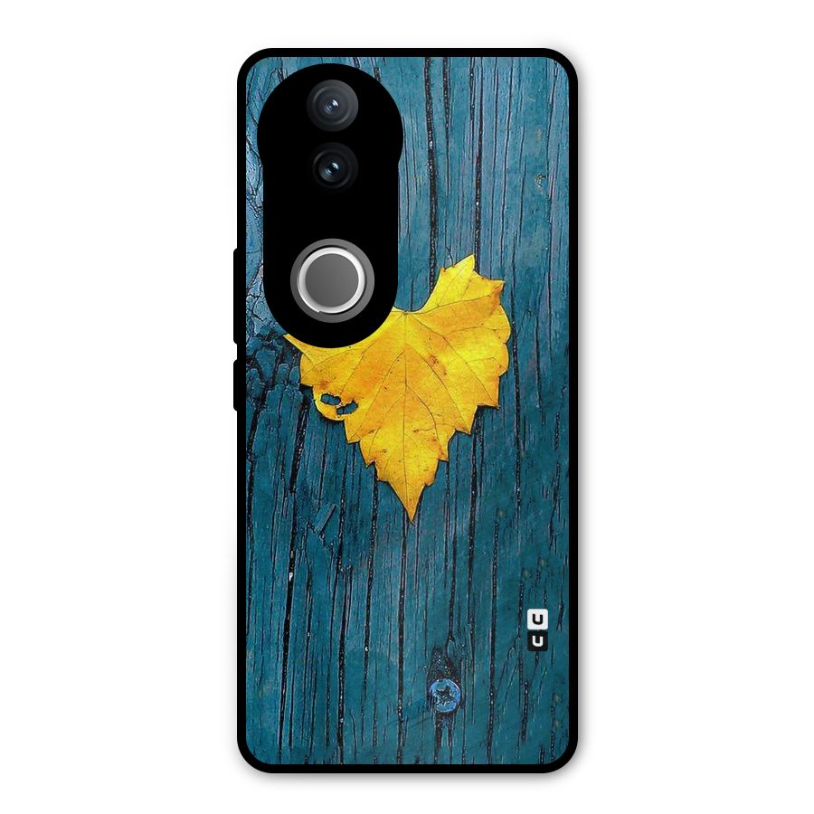 Yellow Leaf Metal Back Case for Vivo V50e