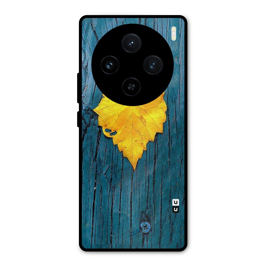 Yellow Leaf Metal Back Case for Vivo X100