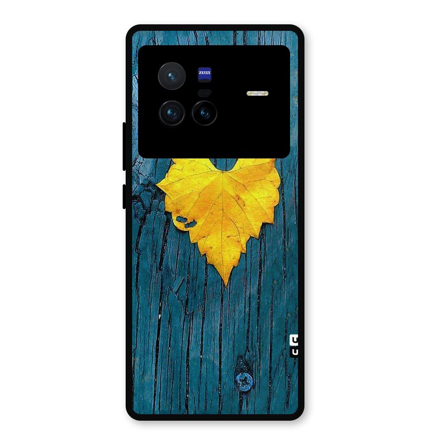 Yellow Leaf Metal Back Case for Vivo X80