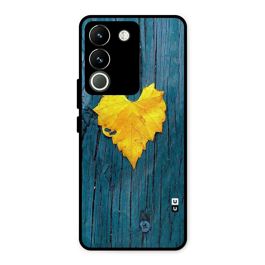 Yellow Leaf Metal Back Case for Vivo Y200