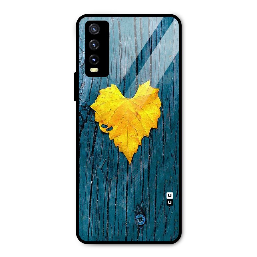 Yellow Leaf Metal Back Case for Vivo Y20g