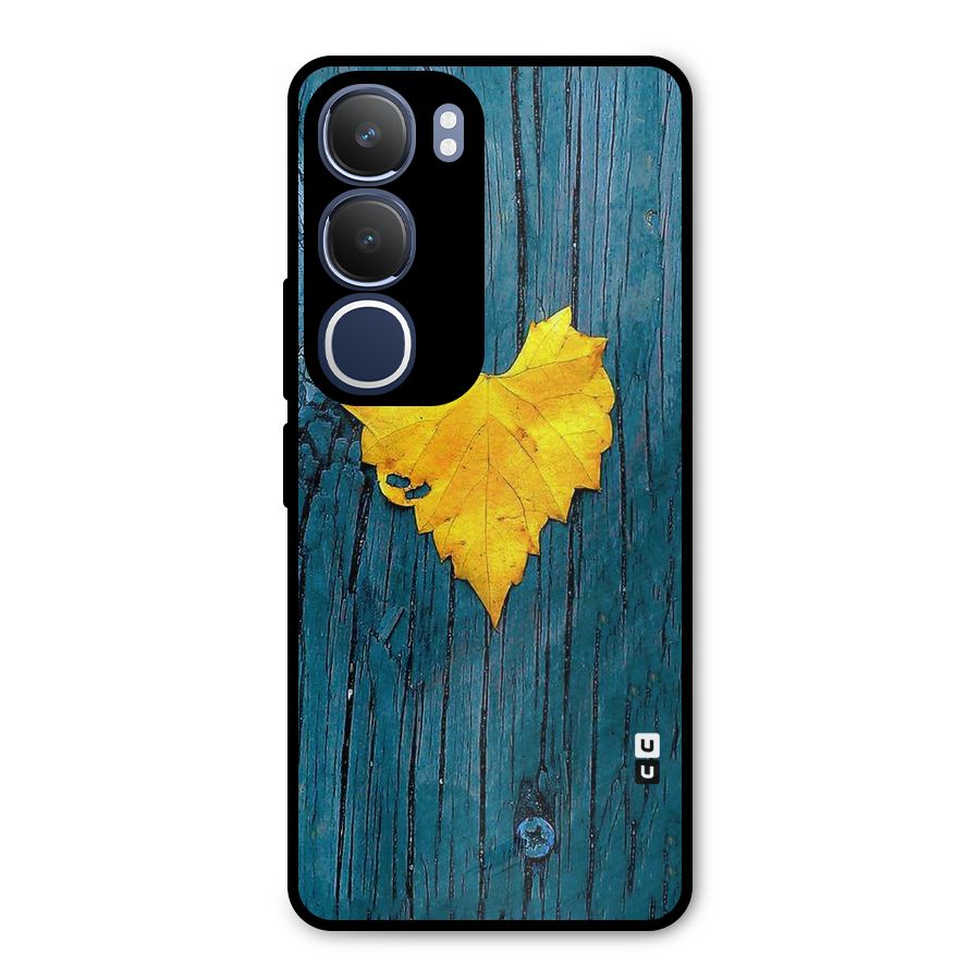 Yellow Leaf Metal Back Case for Vivo Y29